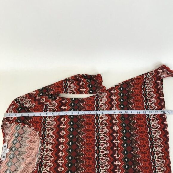 Wilde Geometric Sharkbite Tunic Women's Medium Stretch Knit Scoop Neck Casual - Picture 7 of 9